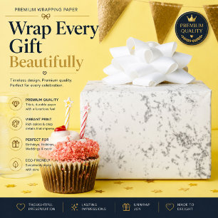 Elegant Marble Wedding Wrapping Paper