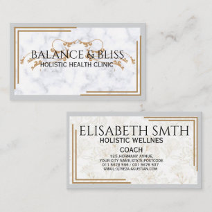 Elegant Marble Wellness Coaching Professional Business Card