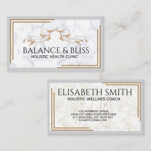 Elegant Marble Wellness Coaching Professional Business Card