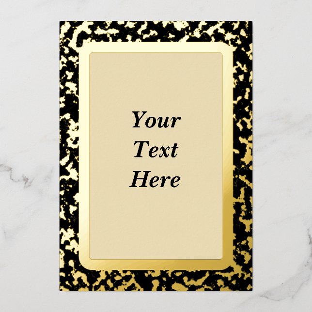 Elegant Marbled Gold Foil Blank Invitation Card (Front)