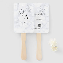 Elegant Marbled Hand Fan for Bridal Shower and Out