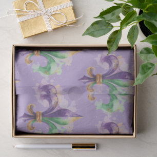 Elegant Mardi Gras Colors Decoupage Tissue Paper