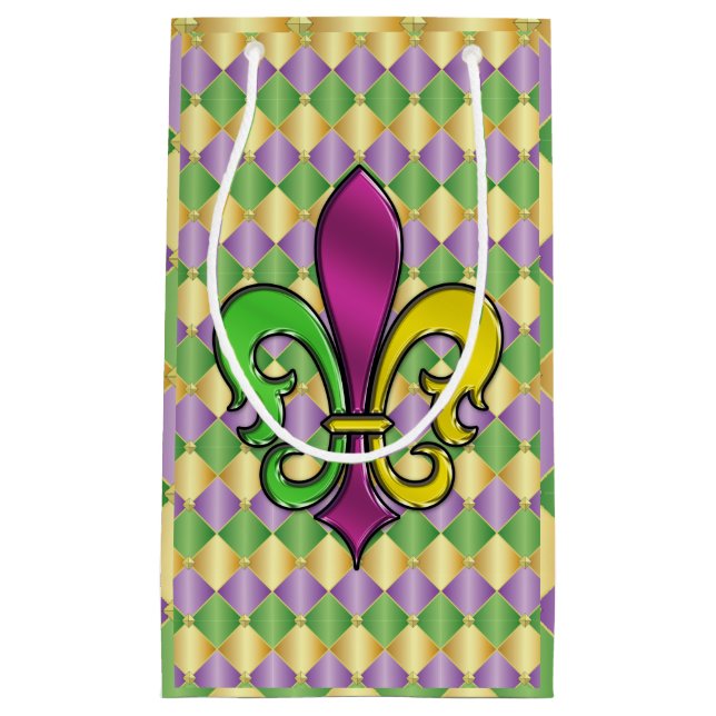 Elegant Mardi Gras Fleur De Lis Design Gift Bag (Front)