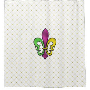 Elegant Mardi Gras Fleur De Lis Design Shower Curt Curtain