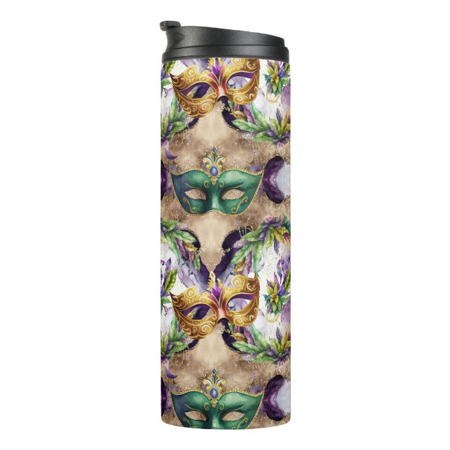 Elegant Mardi Gras Masks Thermal Tumbler (Rotated Right)