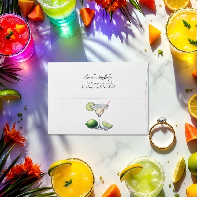 Elegant Margaritas and Matrimony Bridal Shower Envelope (Elegant Margaritas and Matrimony Bridal Shower Envelope)