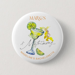 Elegant Margs & Matrimony Bachelorette Weekend 6 Cm Round Badge