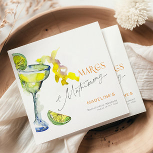 Elegant Margs & Matrimony Bachelorette Weekend Napkin