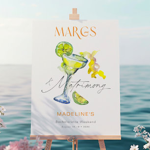 Elegant Margs & Matrimony Bachelorette Weekend Poster