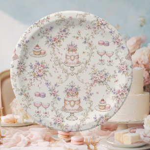 Elegant Marie Antoinette Bridal Shower Paper Plate