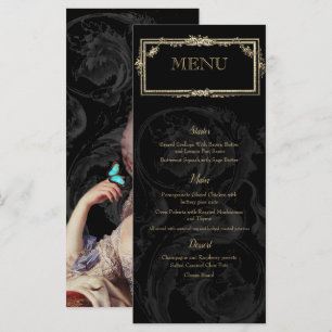 Elegant Marie Antoinette on Black French inspired Menu