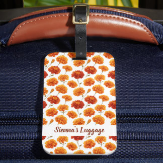 Elegant Marigold Pattern Luggage Tag