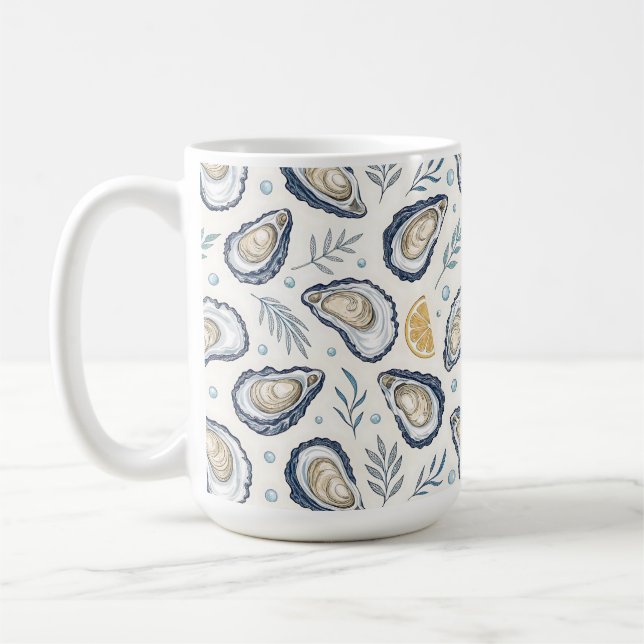Elegant Marine Oysters Coffee Mug (Left)