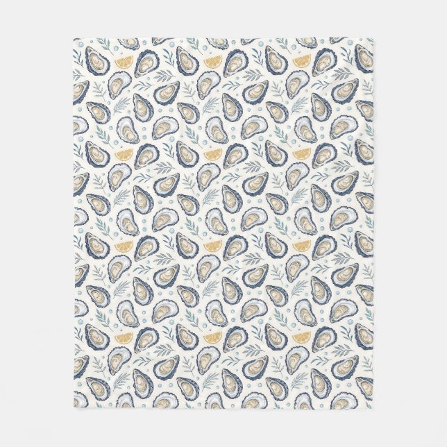 Elegant Marine Oysters Fleece Blanket (Front)