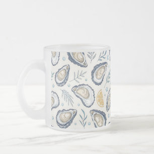 Elegant Marine Oysters Frosted Glass Coffee Mug