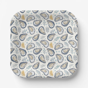 Elegant Marine Oysters Paper Plate