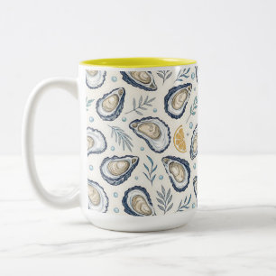 Elegant Marine Oysters Two-Tone Coffee Mug