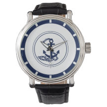 Elegant Maritime Style Blue Anchor Classy