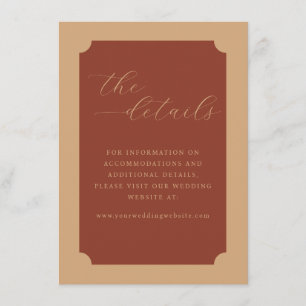 Elegant Maroon Calligraphy Details Enclosure Card