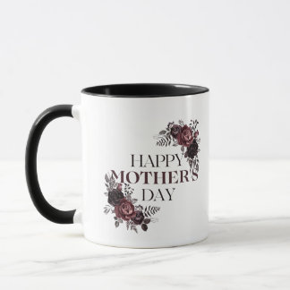 Elegant Maroon Floral Mother's Day Mug