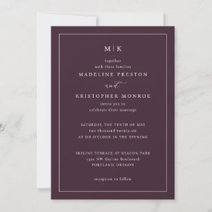 Elegant Maroon Formal Invitations