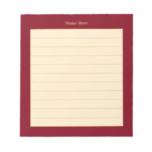 Elegant Maroon Frame Lined Notepad