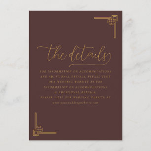 Elegant Maroon Geometric Calligraphy Enclosure Card