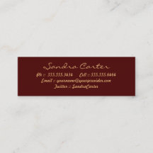 Elegant Maroon & Gold Flourish Contact Cards