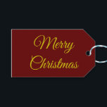 Elegant Maroon & Gold Gift Tags<br><div class="desc">This elegant gift tag is here to help you with your gift-giving efforts.  You don't like the colours?  No problem.  You can change the background,  the message,  and how the letters appear.  Merry Christmas. By Sharon Lee Hudson.</div>