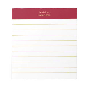 Elegant Maroon Header Lined Notepad