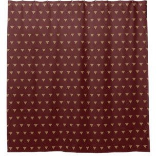 Elegant Maroon Modern Geometric Triangles Pattern Shower Curtain