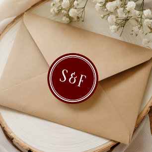 Elegant Maroon Monogram Envelope Seal