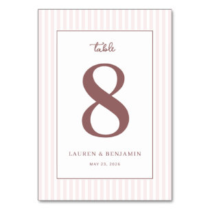 Elegant Maroon Number Eight Table Number