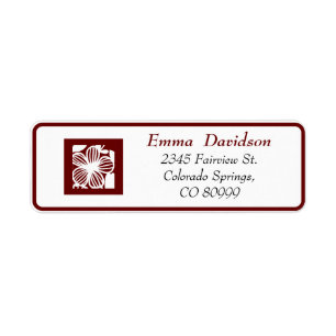 Elegant Maroon Open-work Return Address Labels