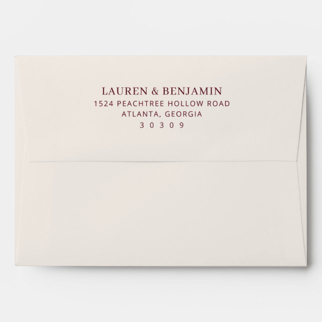 Elegant Maroon Typographic Envelope (Back (Top Flap))