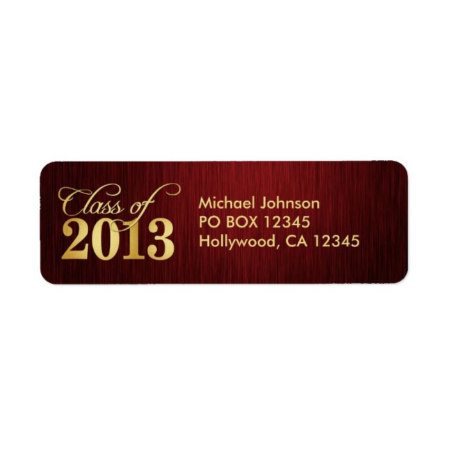 Elegant Maroon vignette and Gold Class of 2013 (Front)
