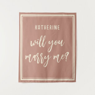 Elegant Marriage Proposal Will You Marry Me Tapestry