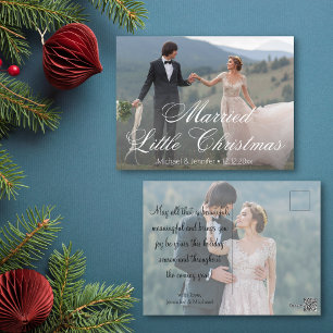 elegant married little christmas wedding 2 photos holiday postcard