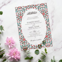Elegant Marron Green Persian Jewel Marble Muslim