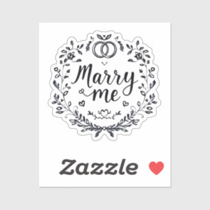 Elegant “Marry Me” Heart Wedding Sticker 💍✨👰