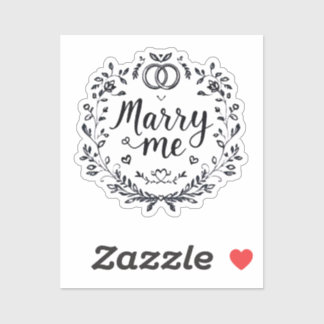 Elegant “Marry Me” Heart Wedding Sticker 💍✨👰