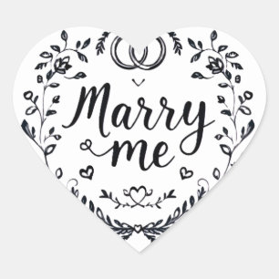 Elegant “Marry Me” Heart Wedding Sticker 💍✨👰