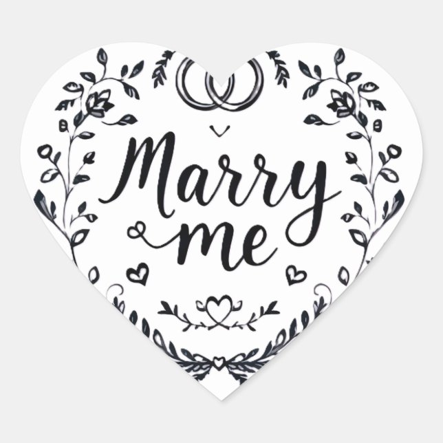 Elegant “Marry Me” Heart Wedding Sticker 💍✨👰 (Front)