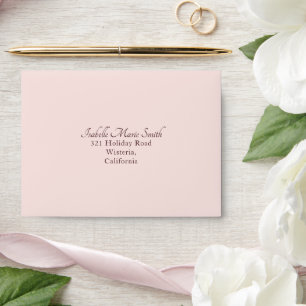 Elegant Marsala Blush Anemone Flowers Wedding Envelope