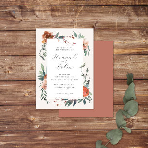 Elegant Marsala Peach Botanical Garden Invitation