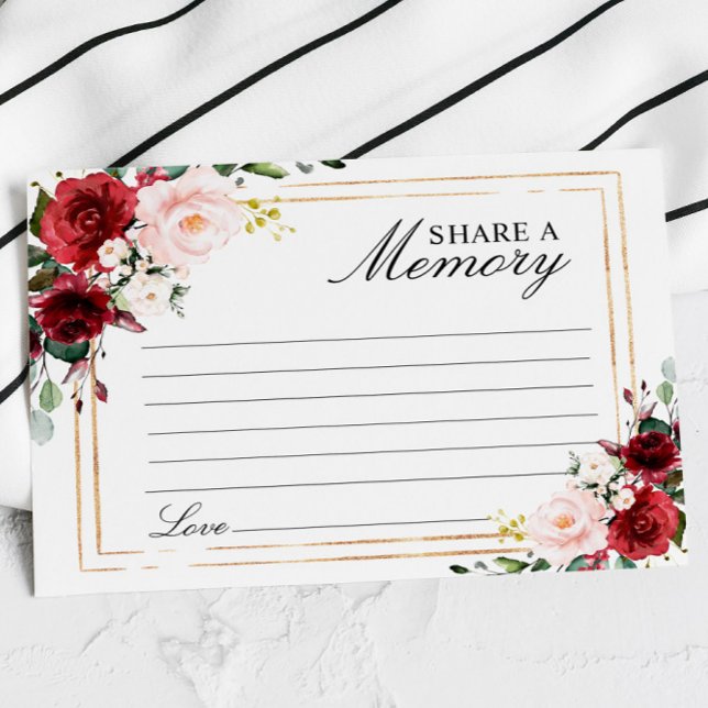 Elegant Marsala Rose Funeral Share a Memory Card (Creator Uploaded)