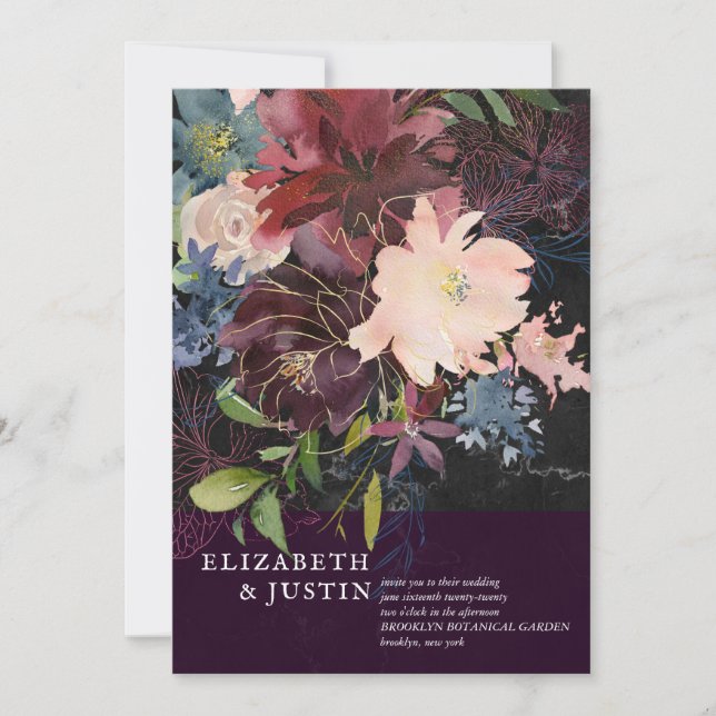 Elegant Marsala Wine Floral Botanical Garden (Front)