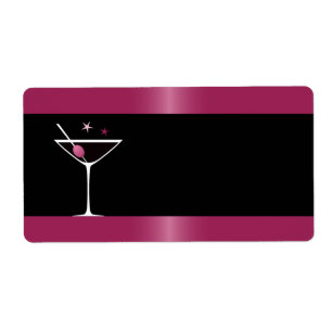 Elegant martini cocktail drink glass fuchsia black