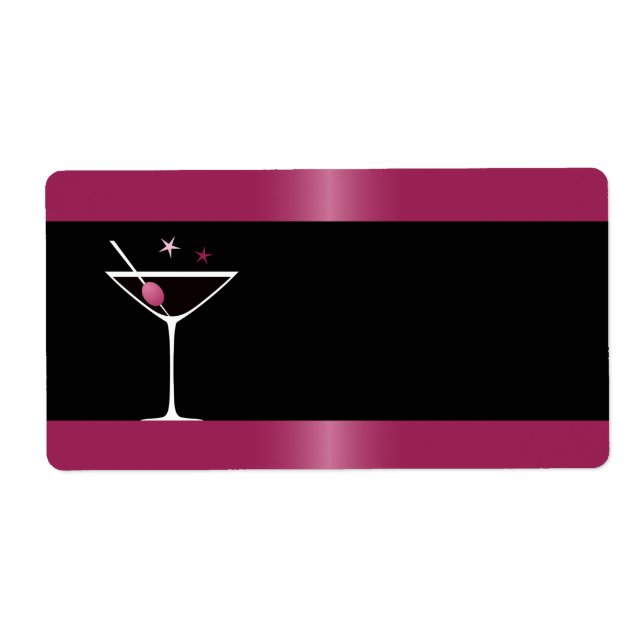 Elegant martini cocktail drink glass fuchsia black (Front)