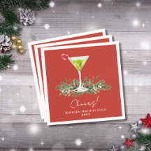 Elegant Martini Cocktail Party Cheers Holiday